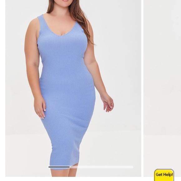 Forever 21 Plus 0X Blue Ribbed Tank dress - Picture 5 of 7